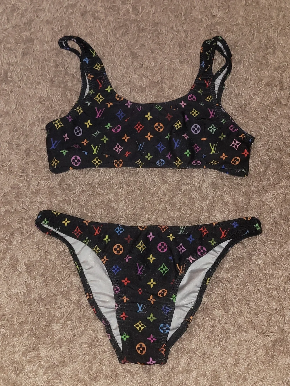 Black And Rainbow LV Bikini - Picture 1 of 4
